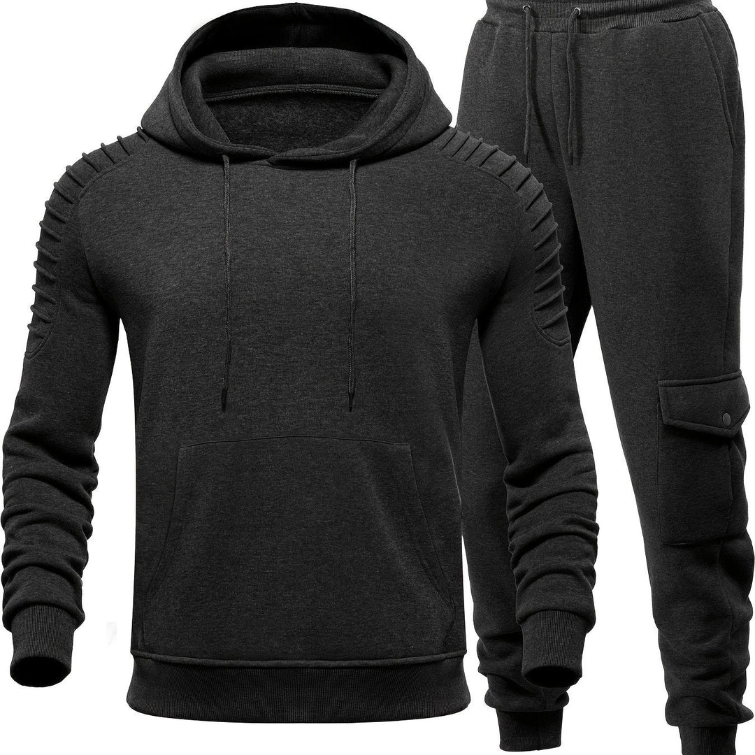 Eva | Stylish Men's Hooded Tracksuit Set With Pleated Shoulders