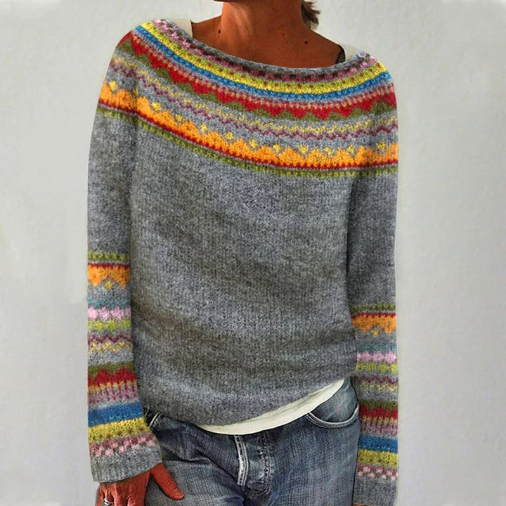 Cordelia | Elegant Nordic Fair Isle Knit Sweater Women