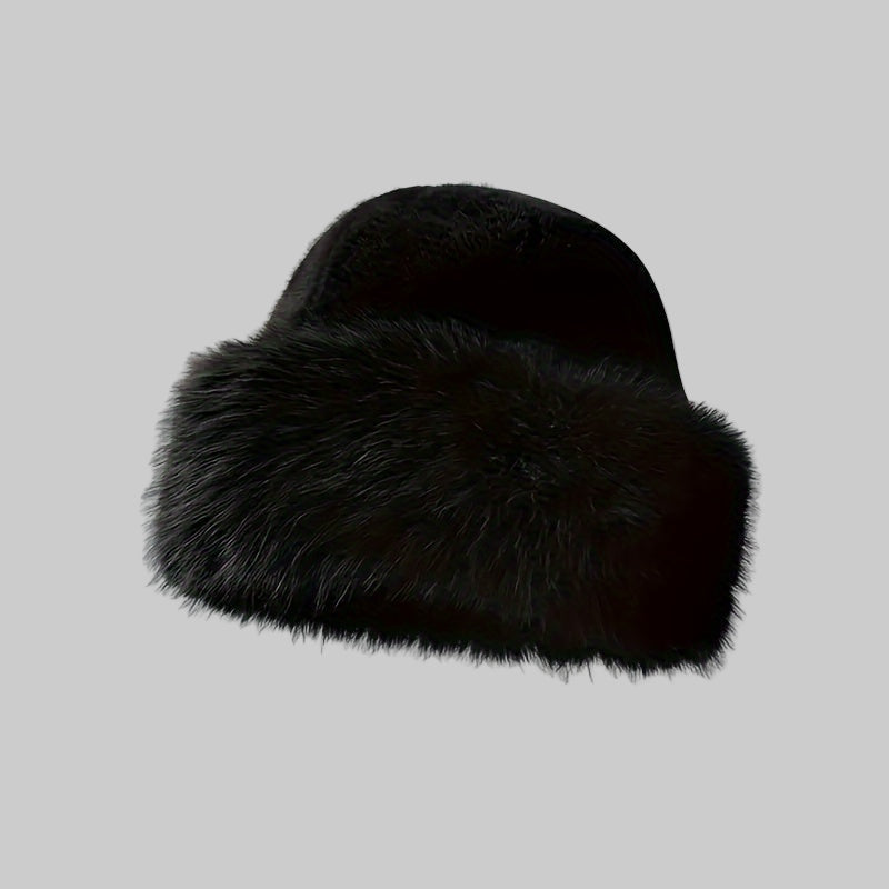 Celia | Luxe White Faux Fur Winter Hat With Ear Protection