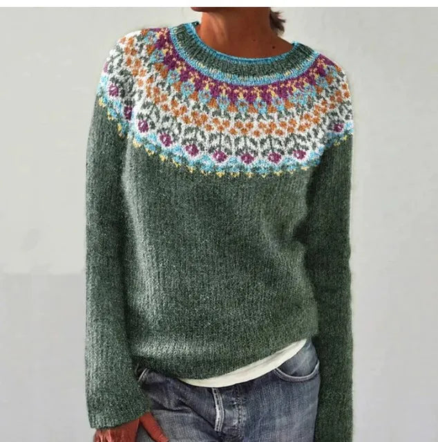 Cordelia | Elegant Nordic Fair Isle Knit Sweater Women