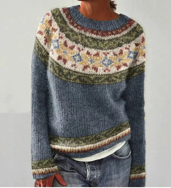 Cordelia | Elegant Nordic Fair Isle Knit Sweater Women