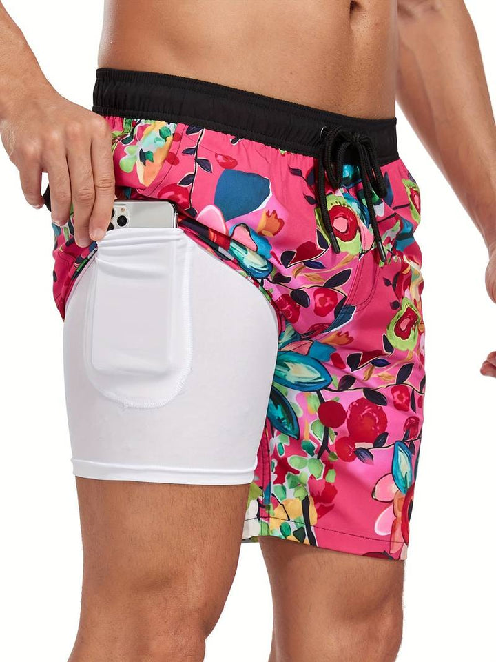 Ariel | Stylish Men's Flamingo Print Beach Swim Shorts