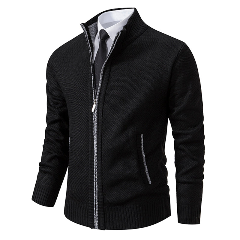 Rosalynn | Stylish Men's Zip-Up Hooded Knit Cardigan Sweater