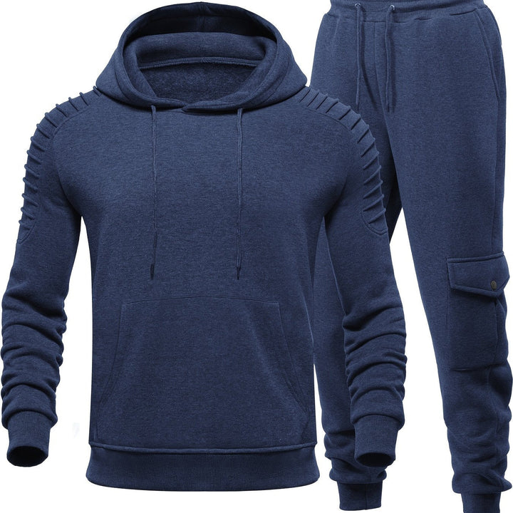 Eva | Stylish Men's Hooded Tracksuit Set With Pleated Shoulders