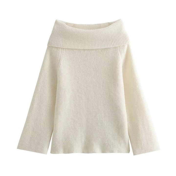 Sophia | Elegant Off Shoulder Black Knit Jumper Women