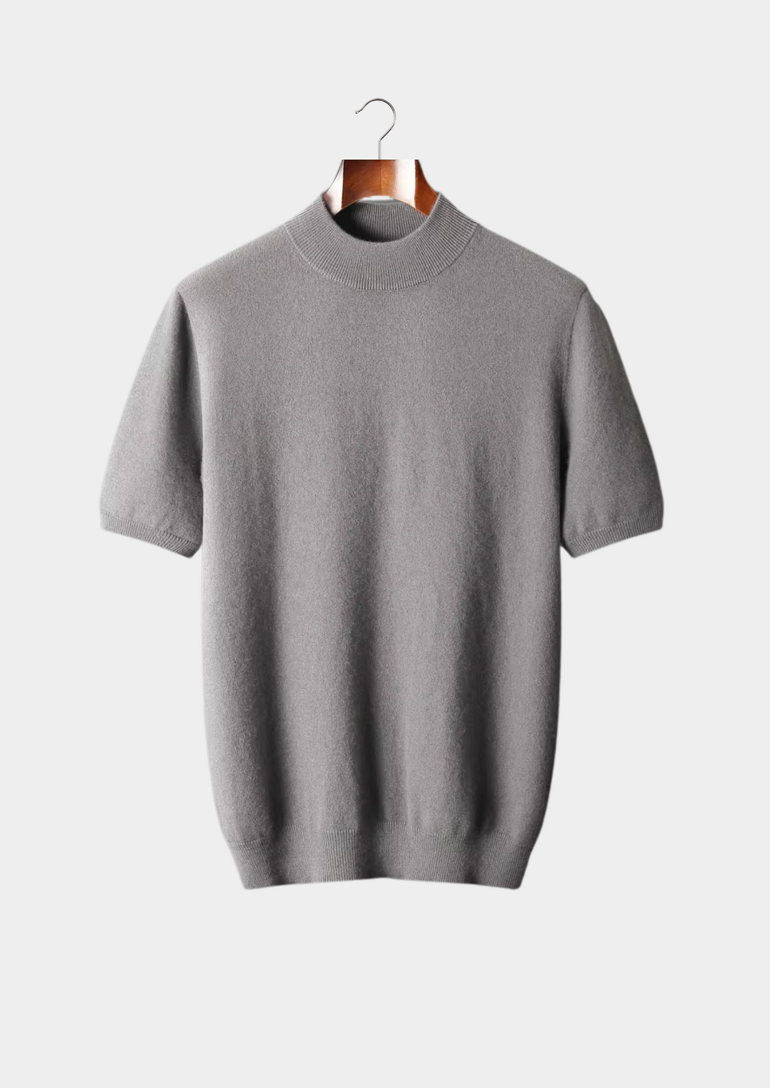 Anastasia | Elegant Mock Neck Short Sleeve Cashmere Sweater