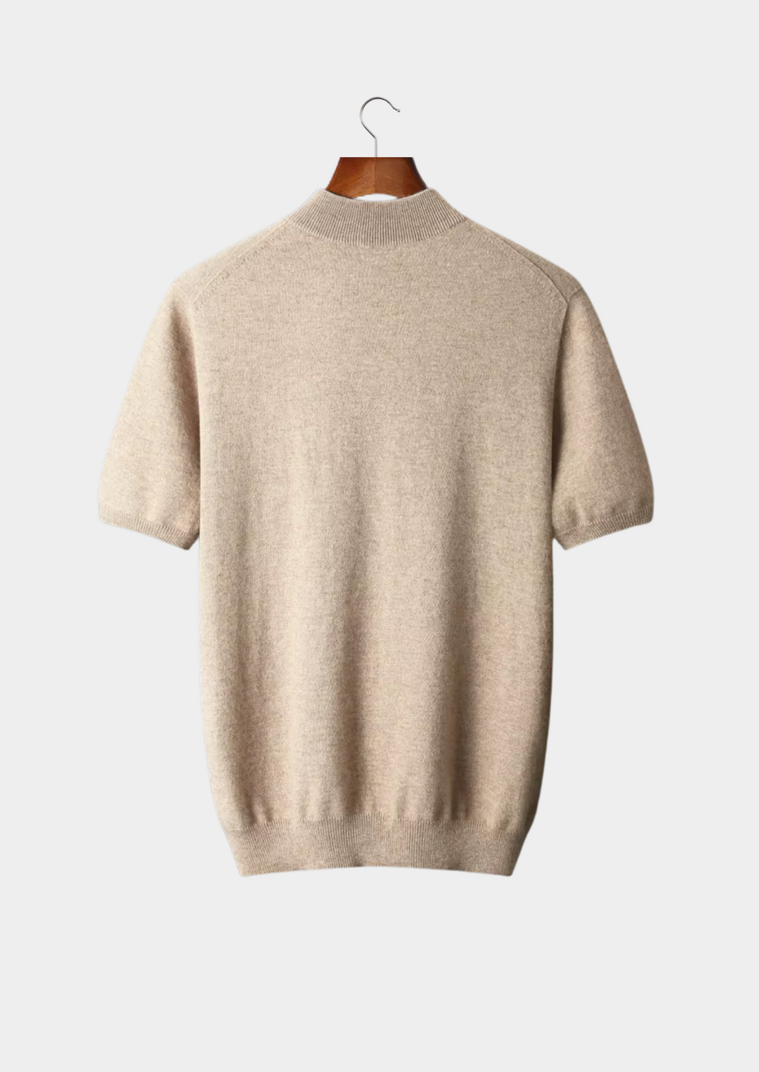 Anastasia | Elegant Mock Neck Short Sleeve Cashmere Sweater