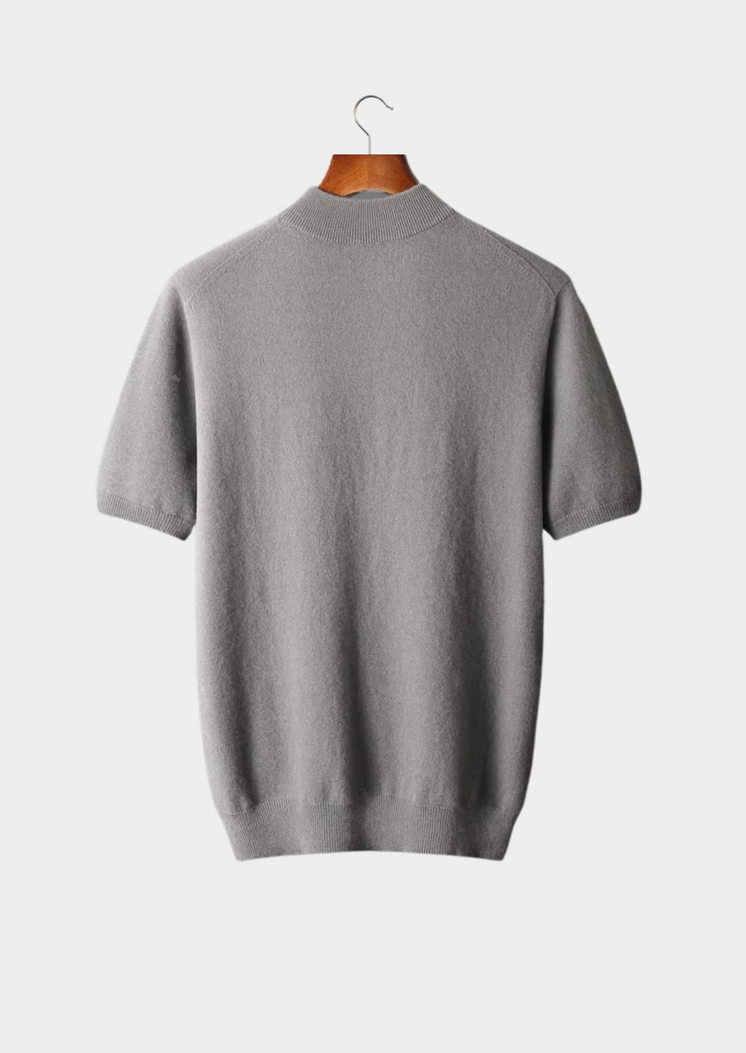Anastasia | Elegant Mock Neck Short Sleeve Cashmere Sweater