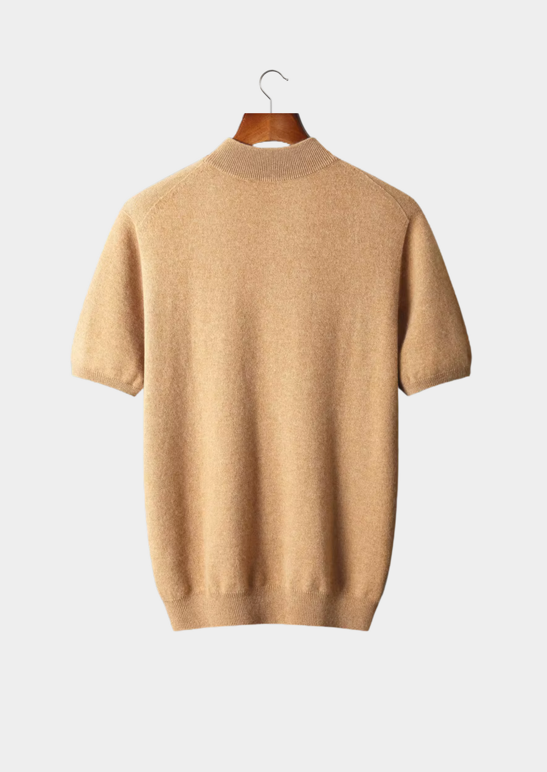 Anastasia | Elegant Mock Neck Short Sleeve Cashmere Sweater
