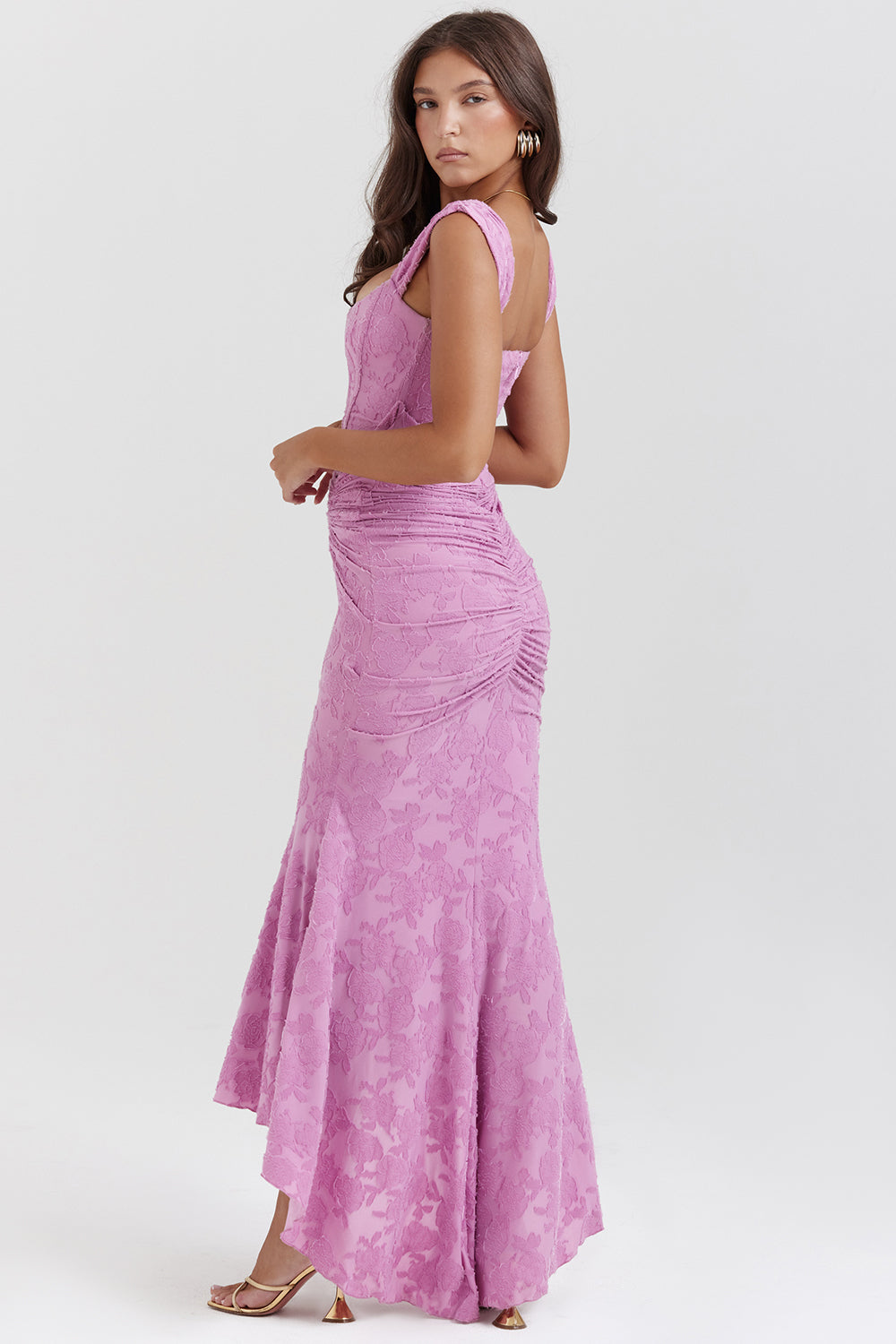 Naomi | Elegant Square Neck Ruched Maxi Dress