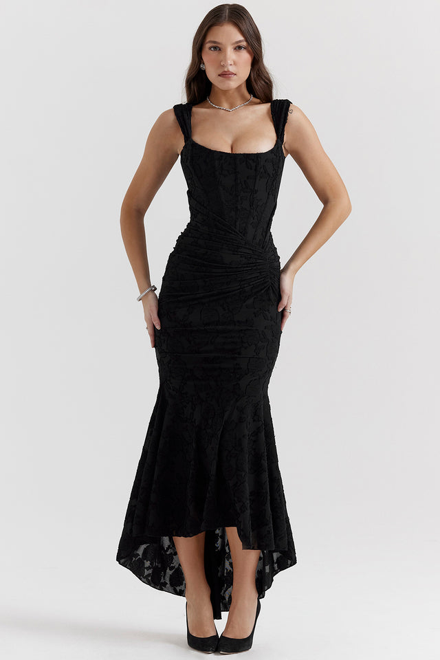 Naomi | Elegant Square Neck Ruched Maxi Dress