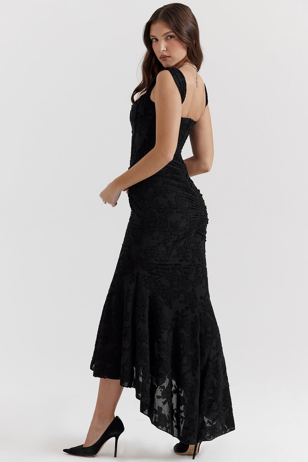 Naomi | Elegant Square Neck Ruched Maxi Dress