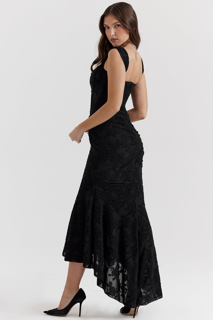 Naomi | Elegant Square Neck Ruched Maxi Dress