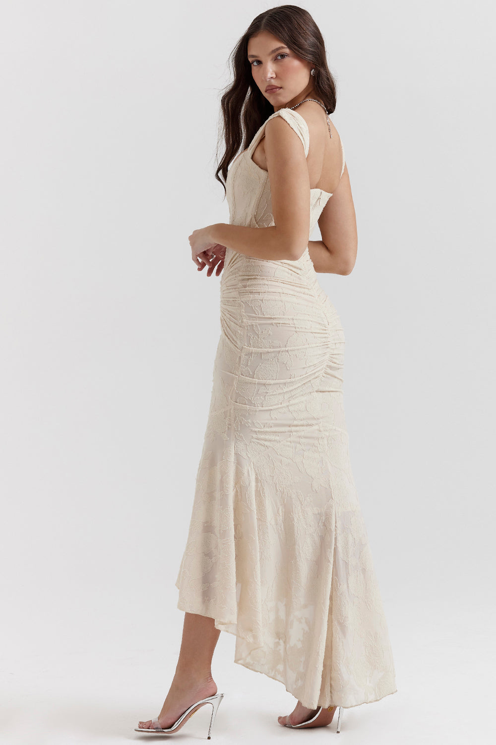 Naomi | Elegant Square Neck Ruched Maxi Dress