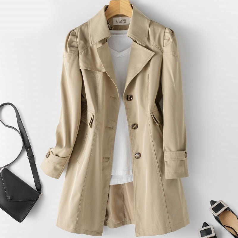 Evy | Stylish Double-Breasted Trench Coat With Tailored Silhouette