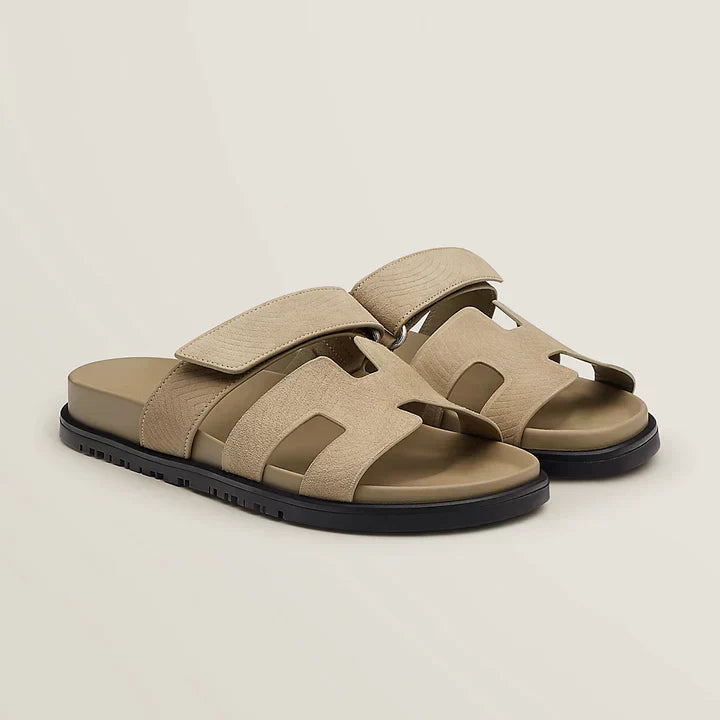 Gabriella | Elegant Cut-Out Leather Slide Sandals