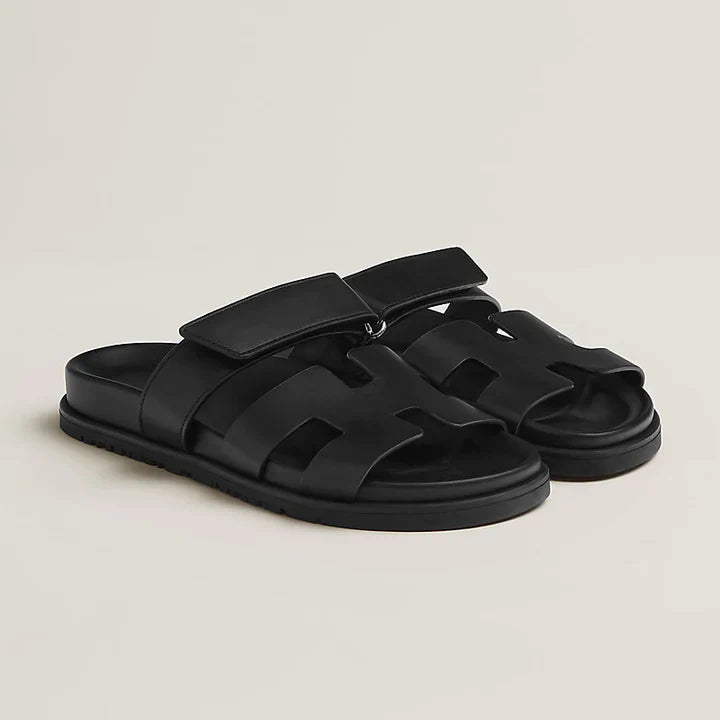 Gabriella | Elegant Cut-Out Leather Slide Sandals