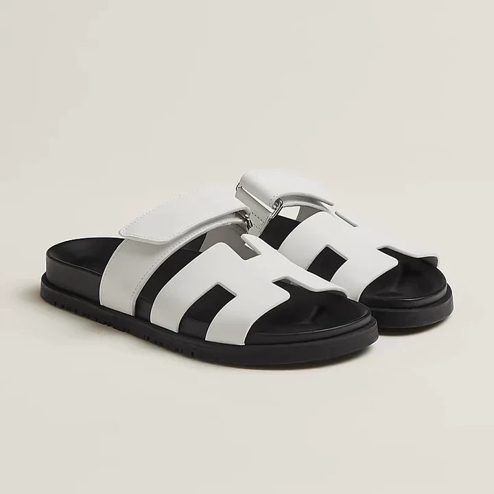 Gabriella | Elegant Cut-Out Leather Slide Sandals