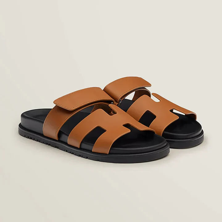 Gabriella | Elegant Cut-Out Leather Slide Sandals