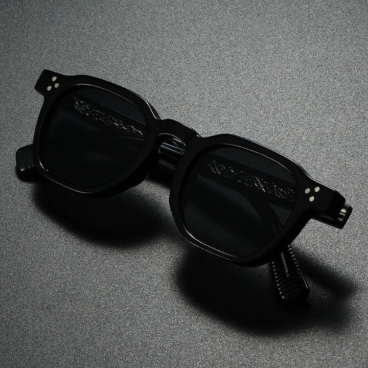 Silano | Retro Square Frame Acetate Sunglasses With Tortoise Temples