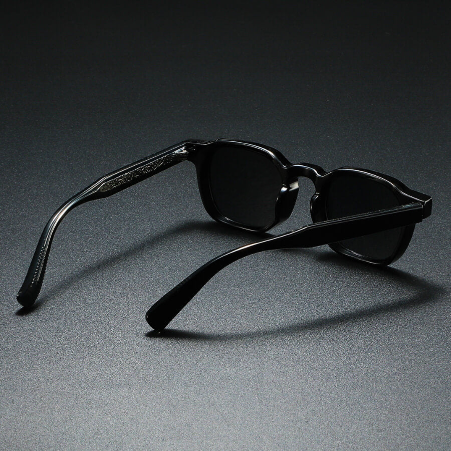Silano | Retro Square Frame Acetate Sunglasses With Tortoise Temples