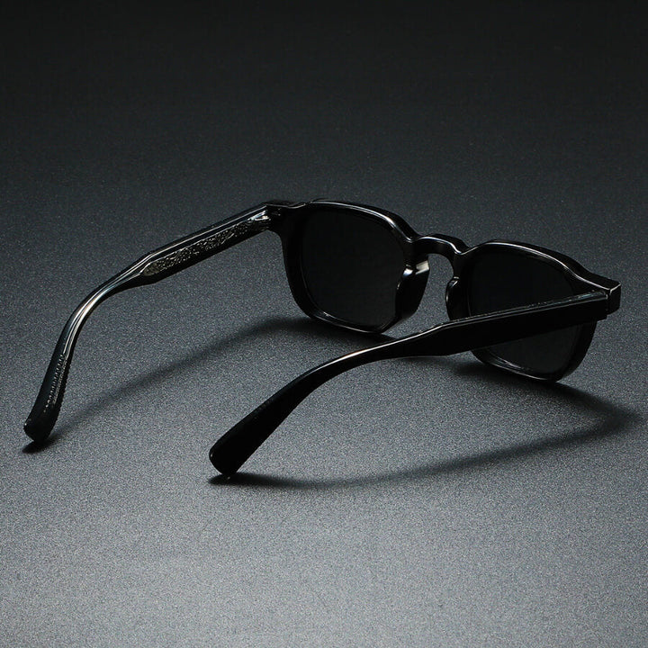 Silano | Retro Square Frame Acetate Sunglasses With Tortoise Temples