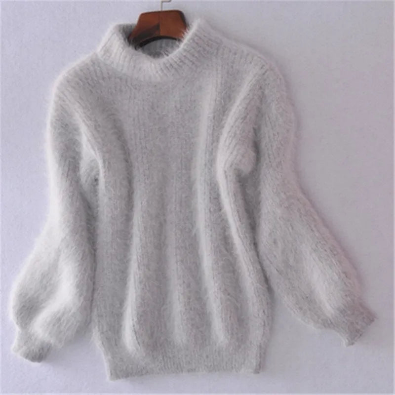 Hannah | Elegant Turtleneck Angora Sweater With Long Sleeves