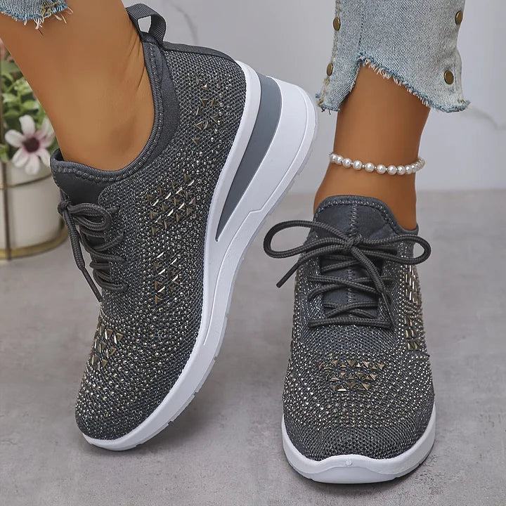Bonnie | Elegant Rhinestone Embellished Orthopedic Sneakers
