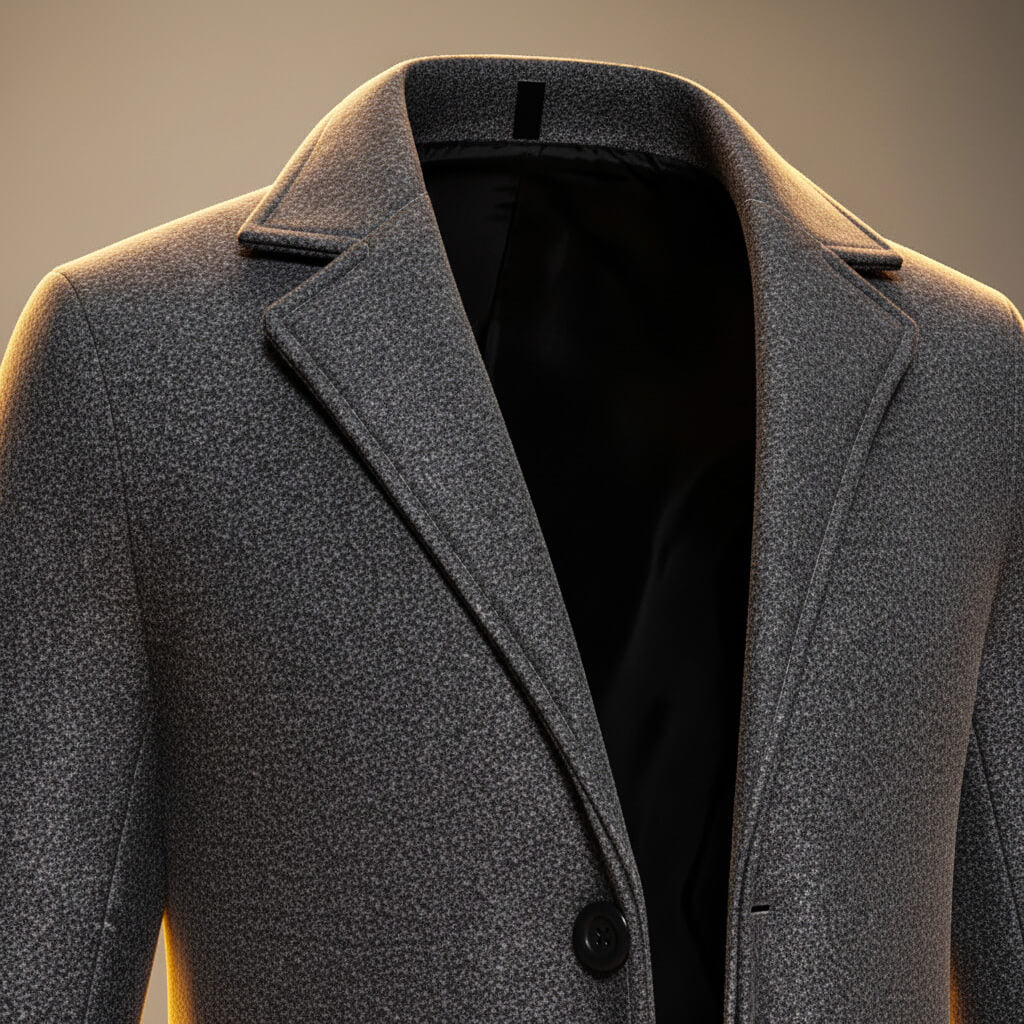 Harrison | Stylish Single Breasted Long Cotton Overcoat