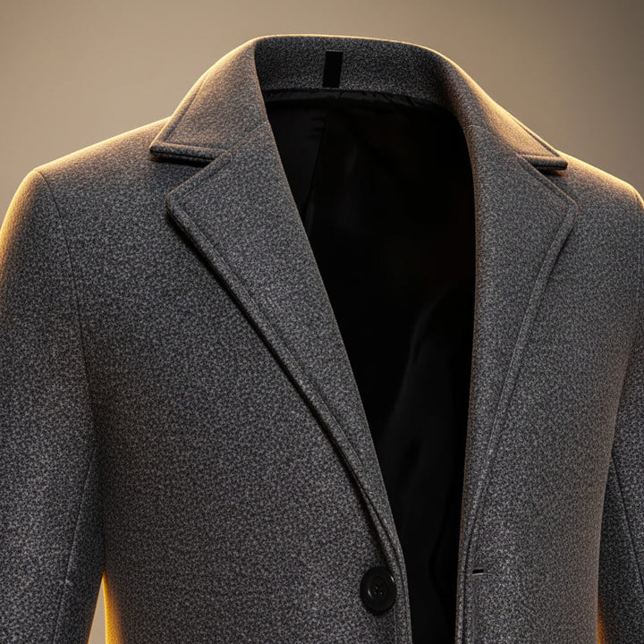 Harrison | Stylish Single Breasted Long Cotton Overcoat
