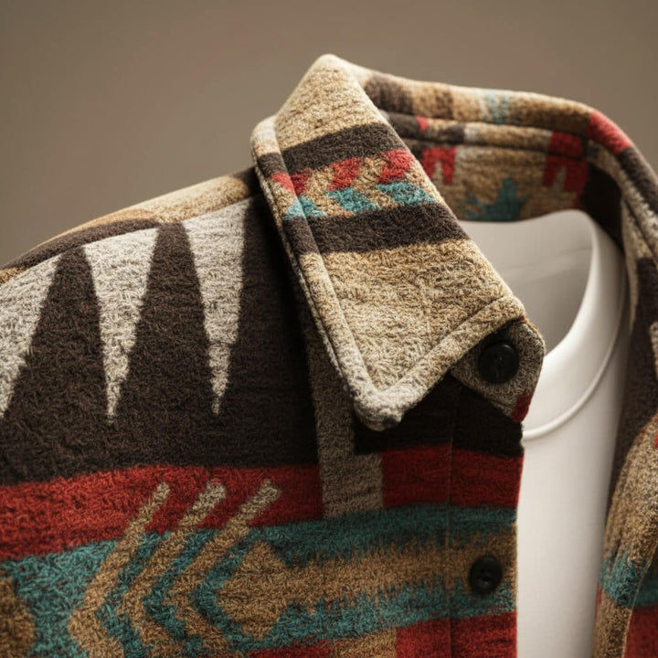 Marcus | Stylish Southwestern Wool Jacket With Tribal Print