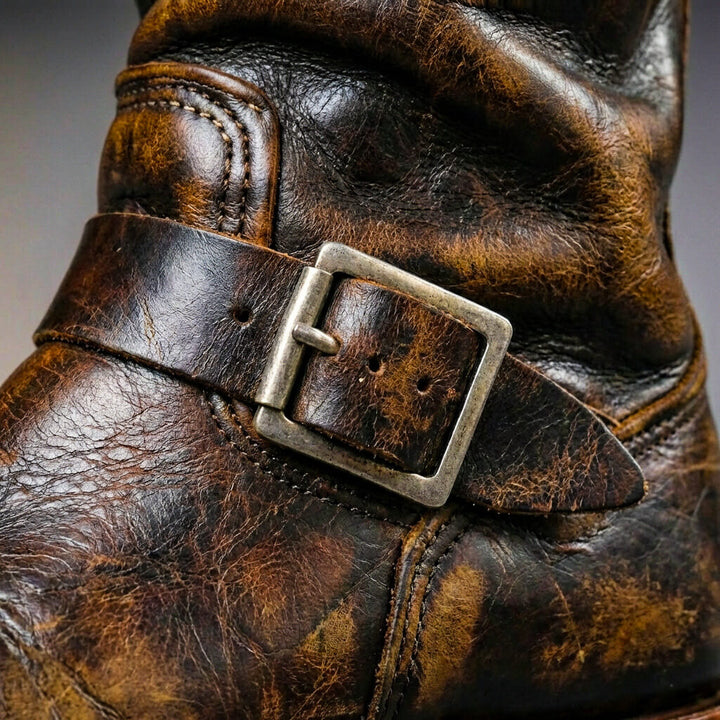 Evelyn | Stylish Men's Vintage Leather Boots With Buckle Details