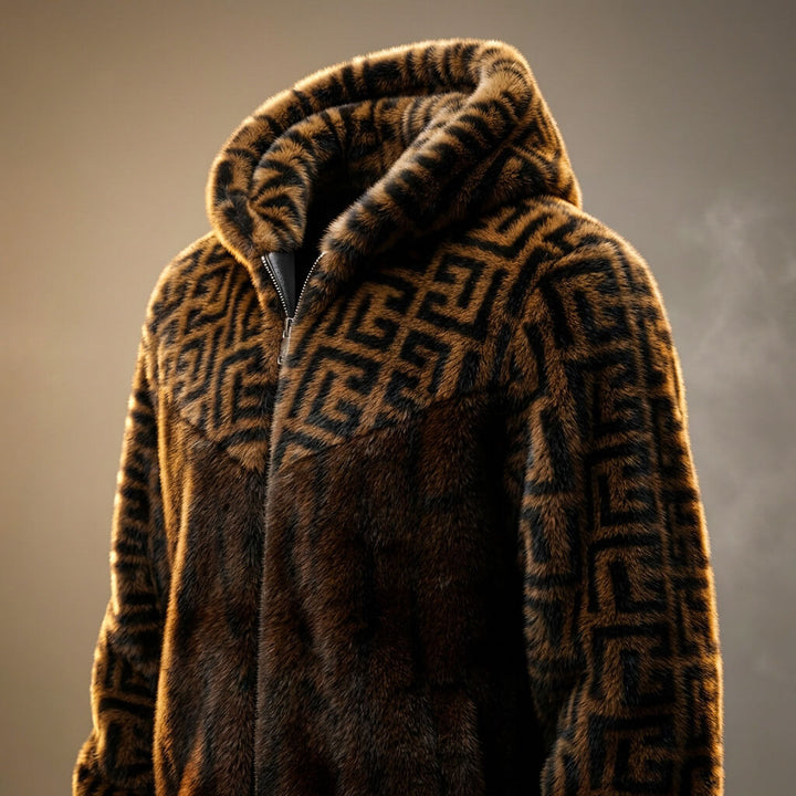 Florence | Luxury Hooded Faux Fur Bomber Jacket With Zipper