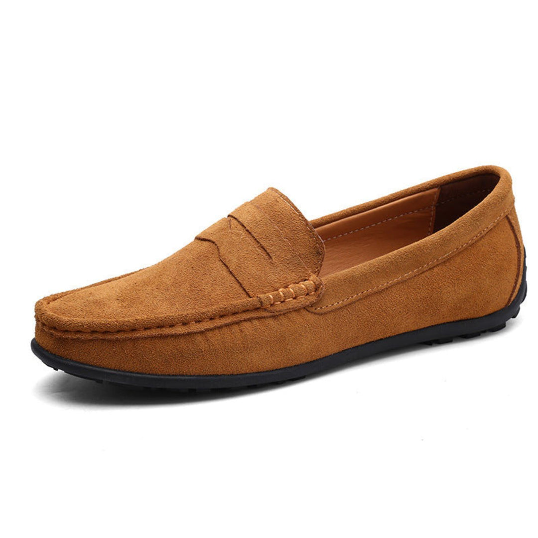 Ryder | Stylish Men's Blue Suede Driving Loafers With Comfort Sole