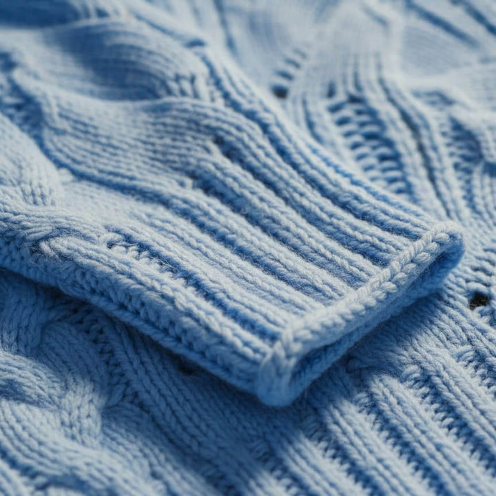 Elara | Elegant Cable Knit Mock Neck Merino Sweater