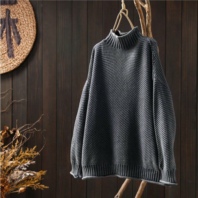 Ylonna | Chic Oversized Mock Neck Knitted Sweater