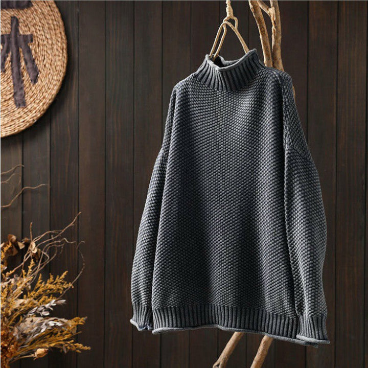 Ylonna | Chic Oversized Mock Neck Knitted Sweater