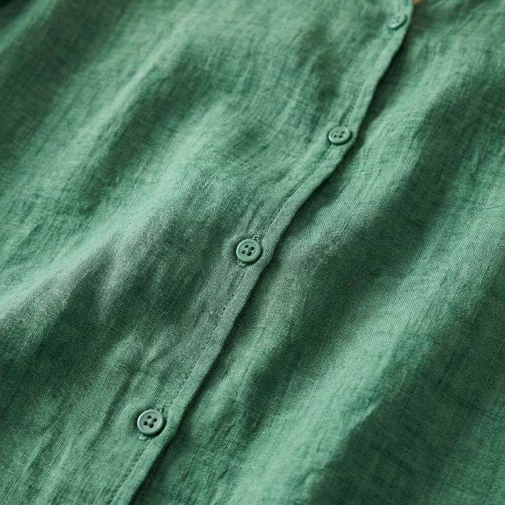 Lila | Elegant Cotton-Linen Blouse With Scalloped Collar