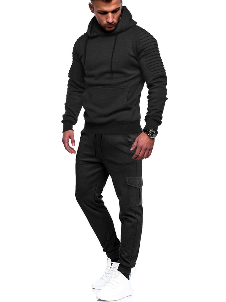 Eva | Stylish Men's Hooded Tracksuit Set With Pleated Shoulders