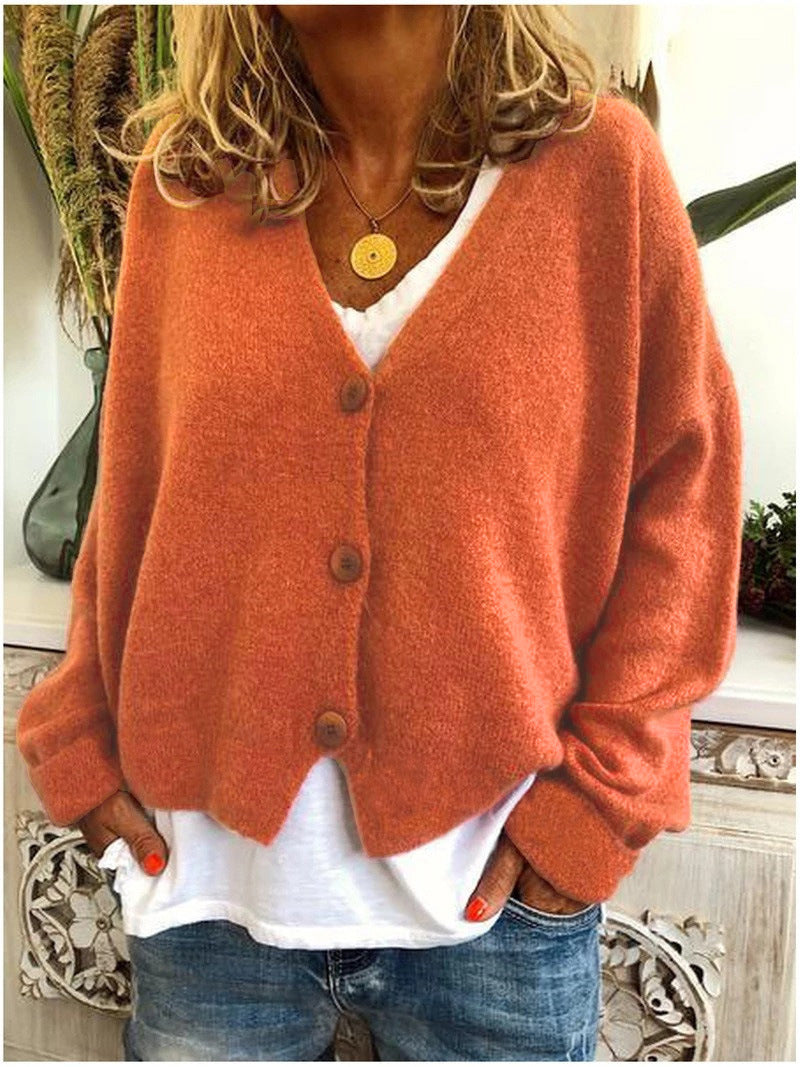 Riley | Cozy V-Neck Button Knit Cardigan