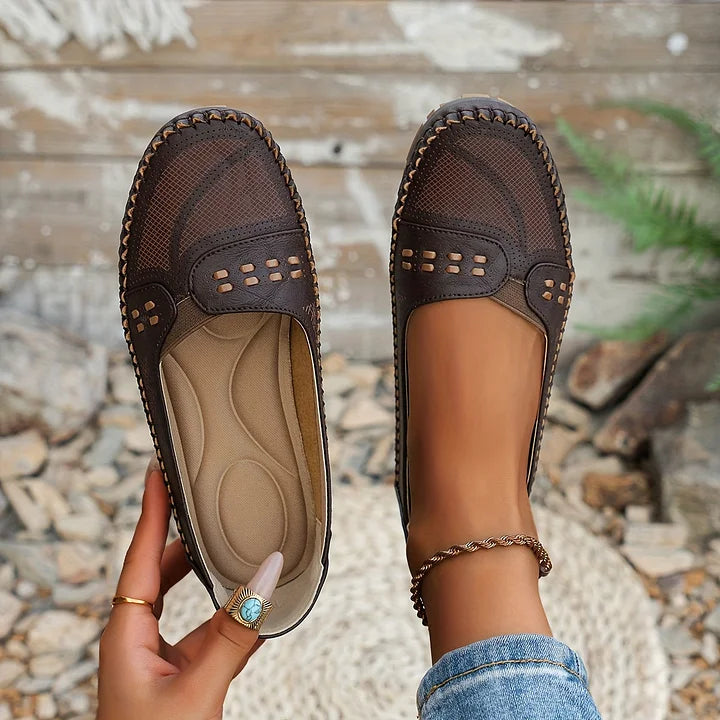 Beatrix | Chic Perforated Flat Sandals With Arch Support