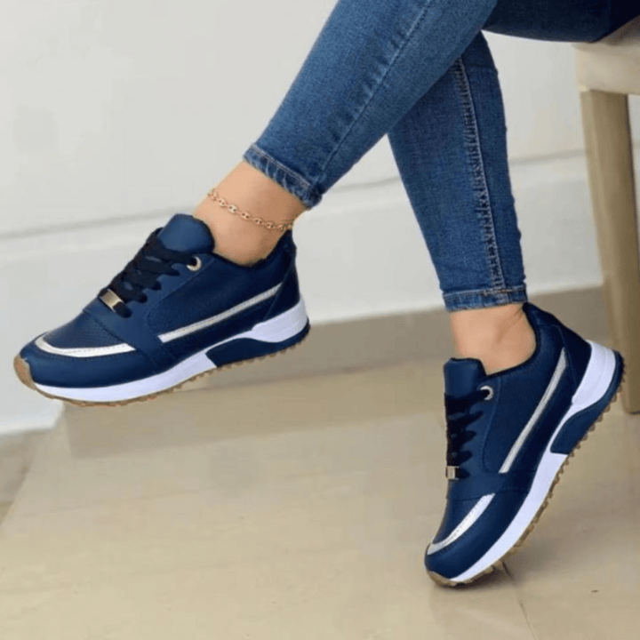 Margot | Chic Black Platform Lace-Up Sneakers