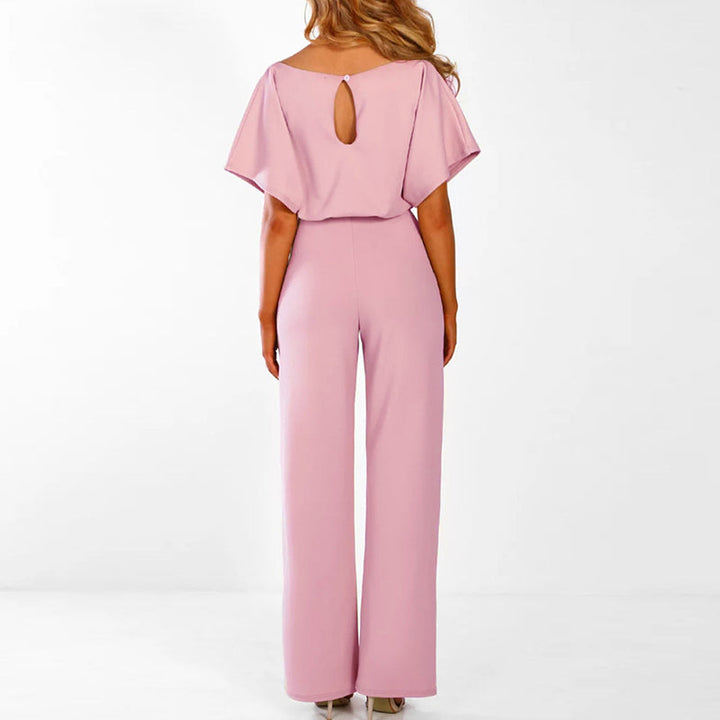 Florence | Chic Belted Wide Leg Two Piece Set With Short Sleeves