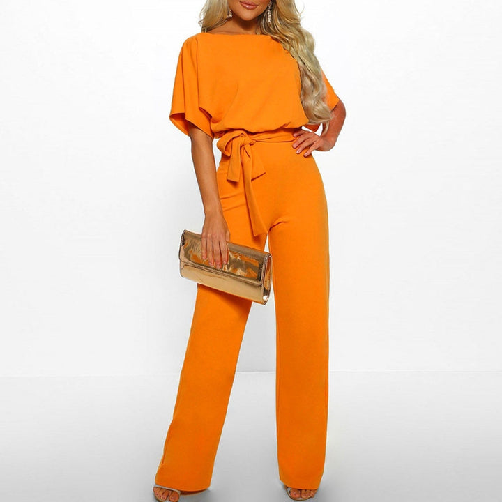 Florence | Chic Belted Wide Leg Two Piece Set With Short Sleeves