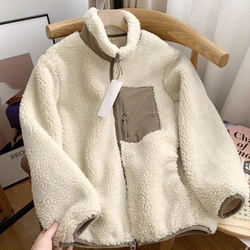 Lily | Chic Sherpa Zip-Up Jacket With High Collar