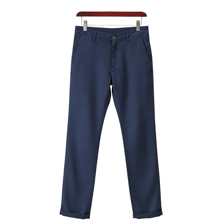 Evander | Premium White Linen Straight Leg Casual Pants Men