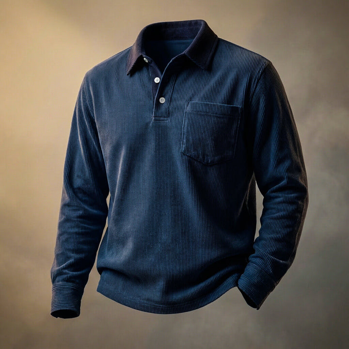 Marco | Stylish Men's Long Sleeve Corduroy Polo Shirt