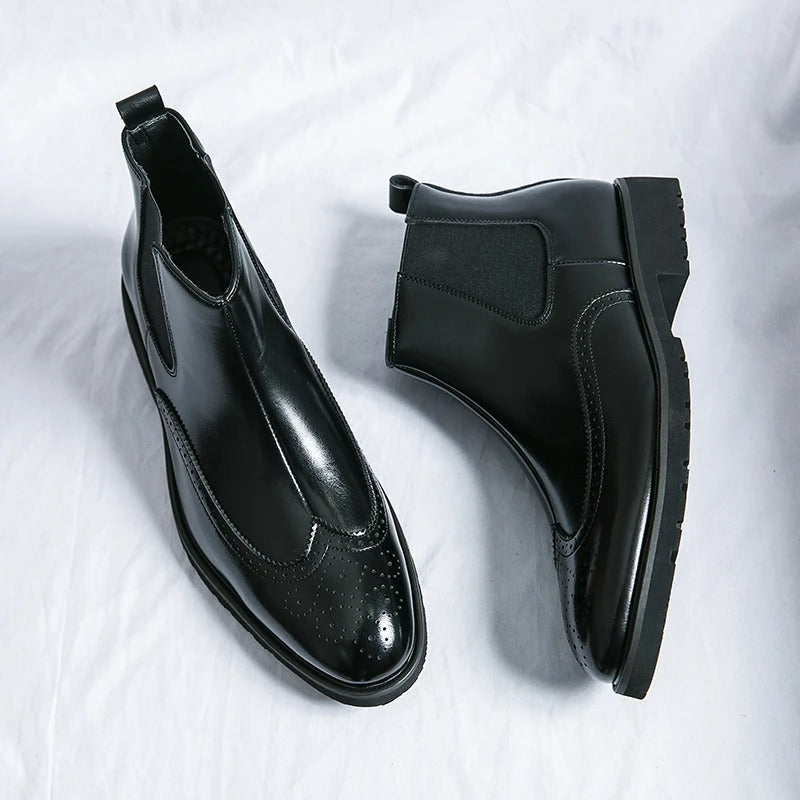 Margot | Elegant Brogue Chelsea Boots With Premium Leather