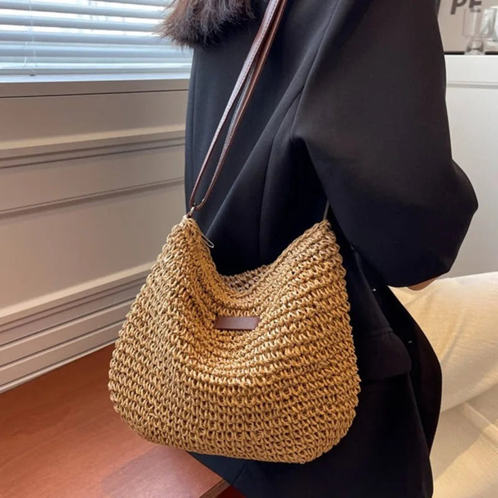 Willa | Elegant Woven Straw Crossbody Bag