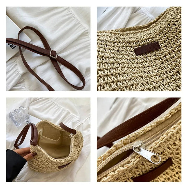 Willa | Elegant Woven Straw Crossbody Bag